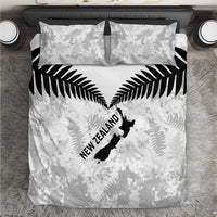 Custom New Zealand Silver Fern Football Bedding Set Go Aotearoa Grunge White LT14 White - Polynesian Pride