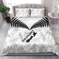 Custom New Zealand Silver Fern Football Bedding Set Go Aotearoa Grunge White LT14 - Polynesian Pride