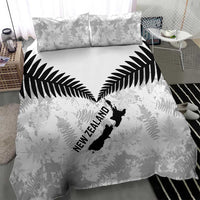 Custom New Zealand Silver Fern Football Bedding Set Go Aotearoa Grunge White LT14 - Polynesian Pride