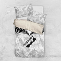 Custom New Zealand Silver Fern Football Bedding Set Go Aotearoa Grunge White LT14 US Twin 172cm x 218cm White - Polynesian Pride