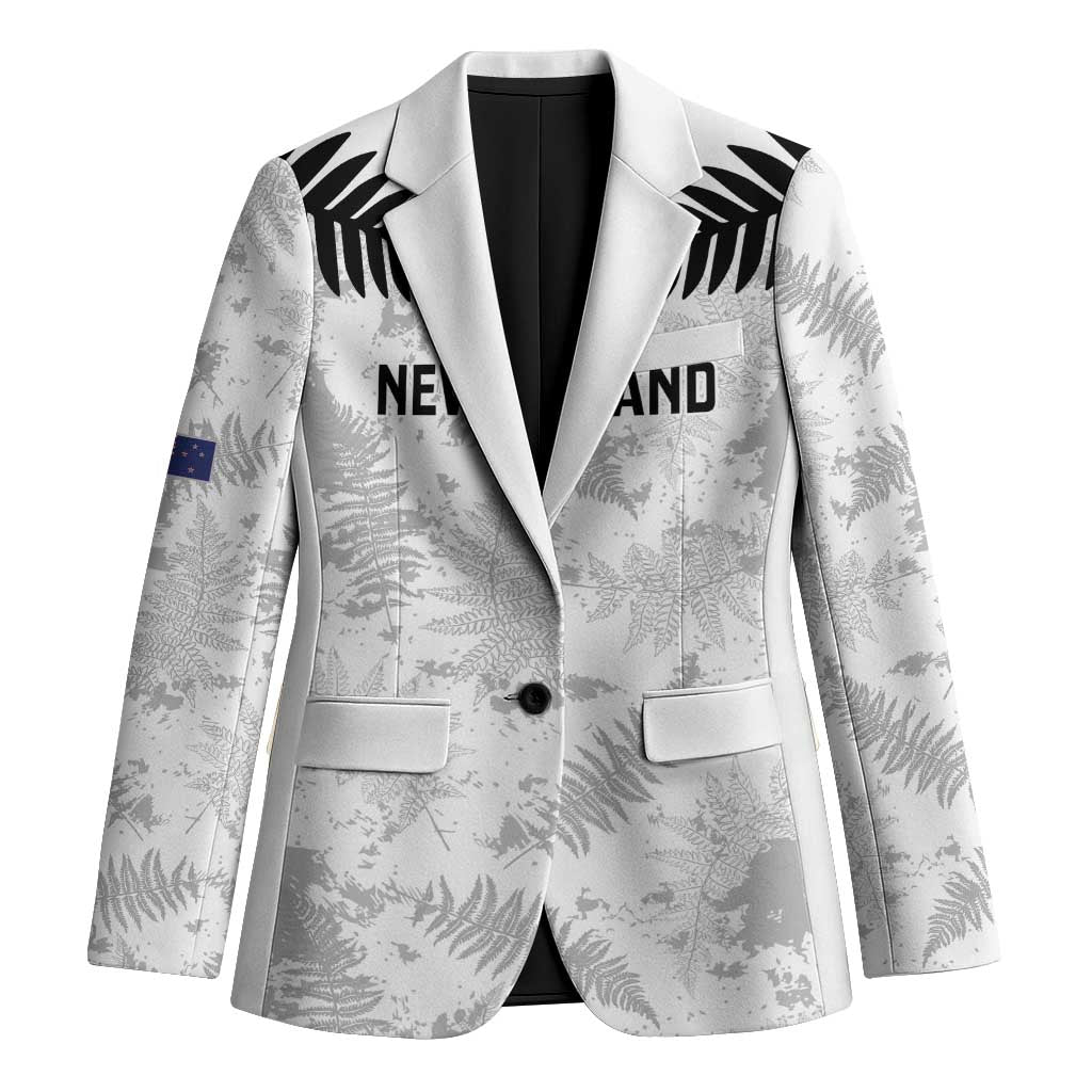 Custom New Zealand Silver Fern Football Blazer Go Aotearoa Grunge White LT14 Unisex White - Polynesian Pride