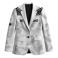 Custom New Zealand Silver Fern Football Blazer Go Aotearoa Grunge White LT14 Unisex White - Polynesian Pride