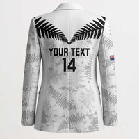 Custom New Zealand Silver Fern Football Blazer Go Aotearoa Grunge White LT14 - Polynesian Pride
