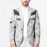 Custom New Zealand Silver Fern Football Blazer Go Aotearoa Grunge White LT14 - Polynesian Pride