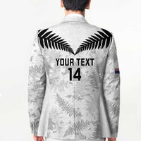 Custom New Zealand Silver Fern Football Blazer Go Aotearoa Grunge White LT14 - Polynesian Pride