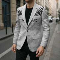 Custom New Zealand Silver Fern Football Blazer Go Aotearoa Grunge White LT14 - Polynesian Pride