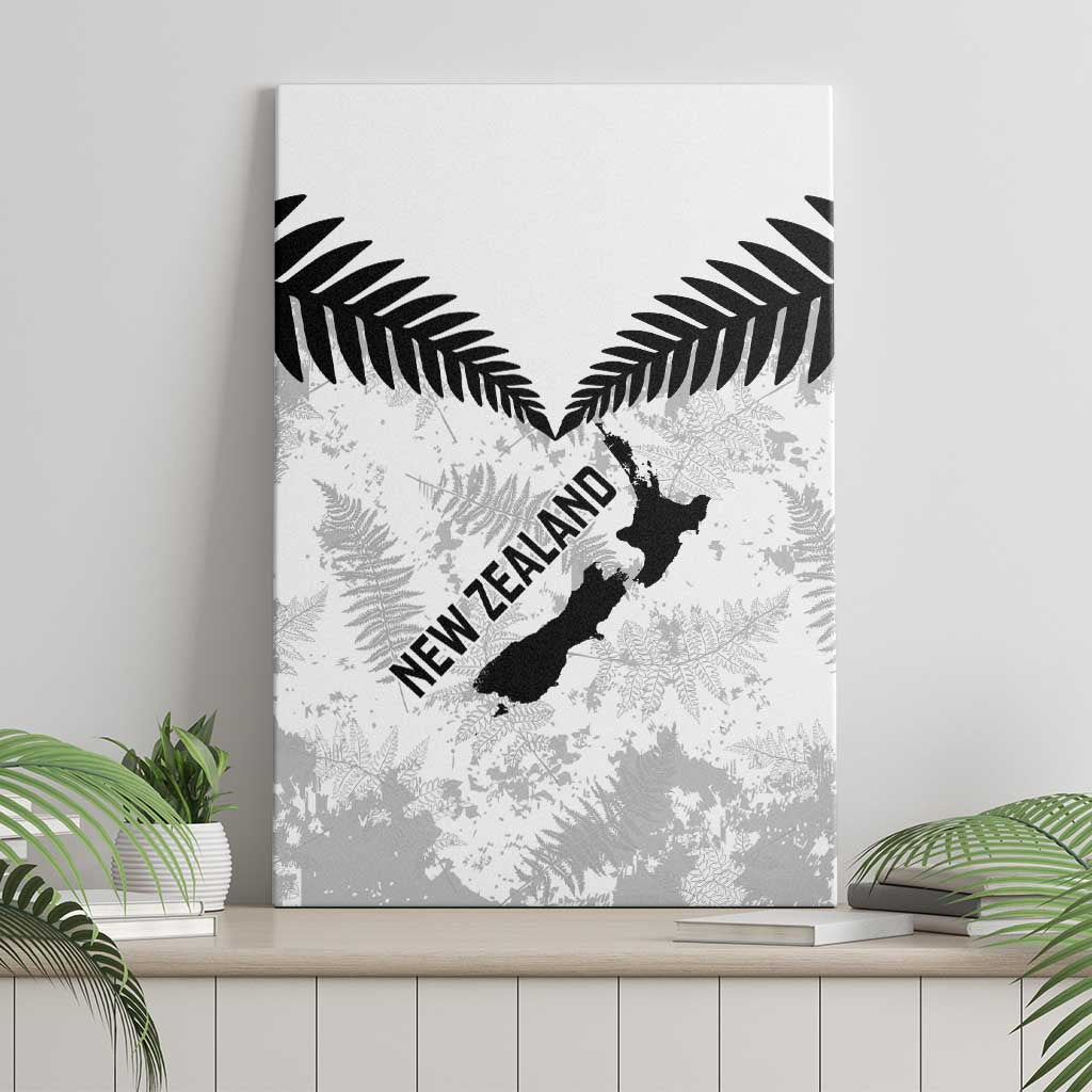 Custom New Zealand Silver Fern Football Canvas Wall Art Go Aotearoa Grunge White LT14 - Polynesian Pride