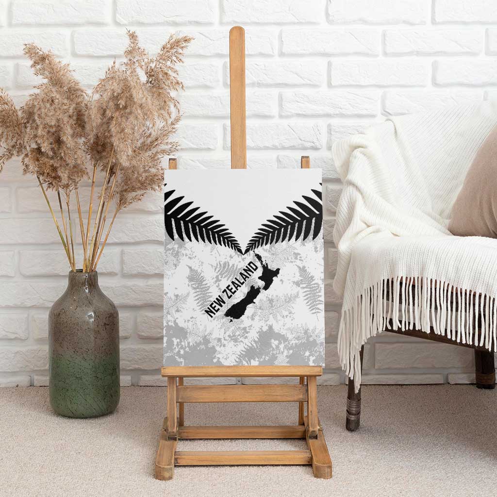 Custom New Zealand Silver Fern Football Canvas Wall Art Go Aotearoa Grunge White LT14 - Polynesian Pride