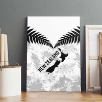 Custom New Zealand Silver Fern Football Canvas Wall Art Go Aotearoa Grunge White LT14 - Polynesian Pride