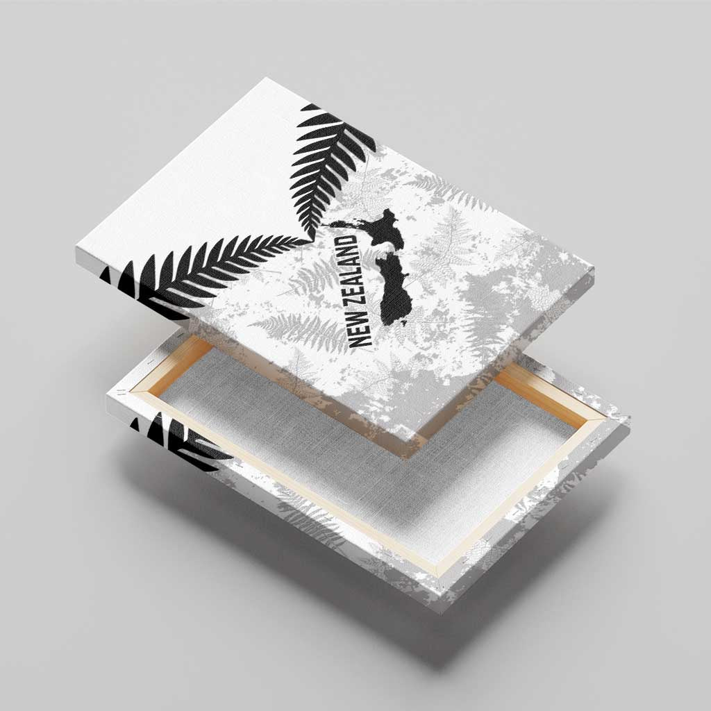 Custom New Zealand Silver Fern Football Canvas Wall Art Go Aotearoa Grunge White LT14 - Polynesian Pride