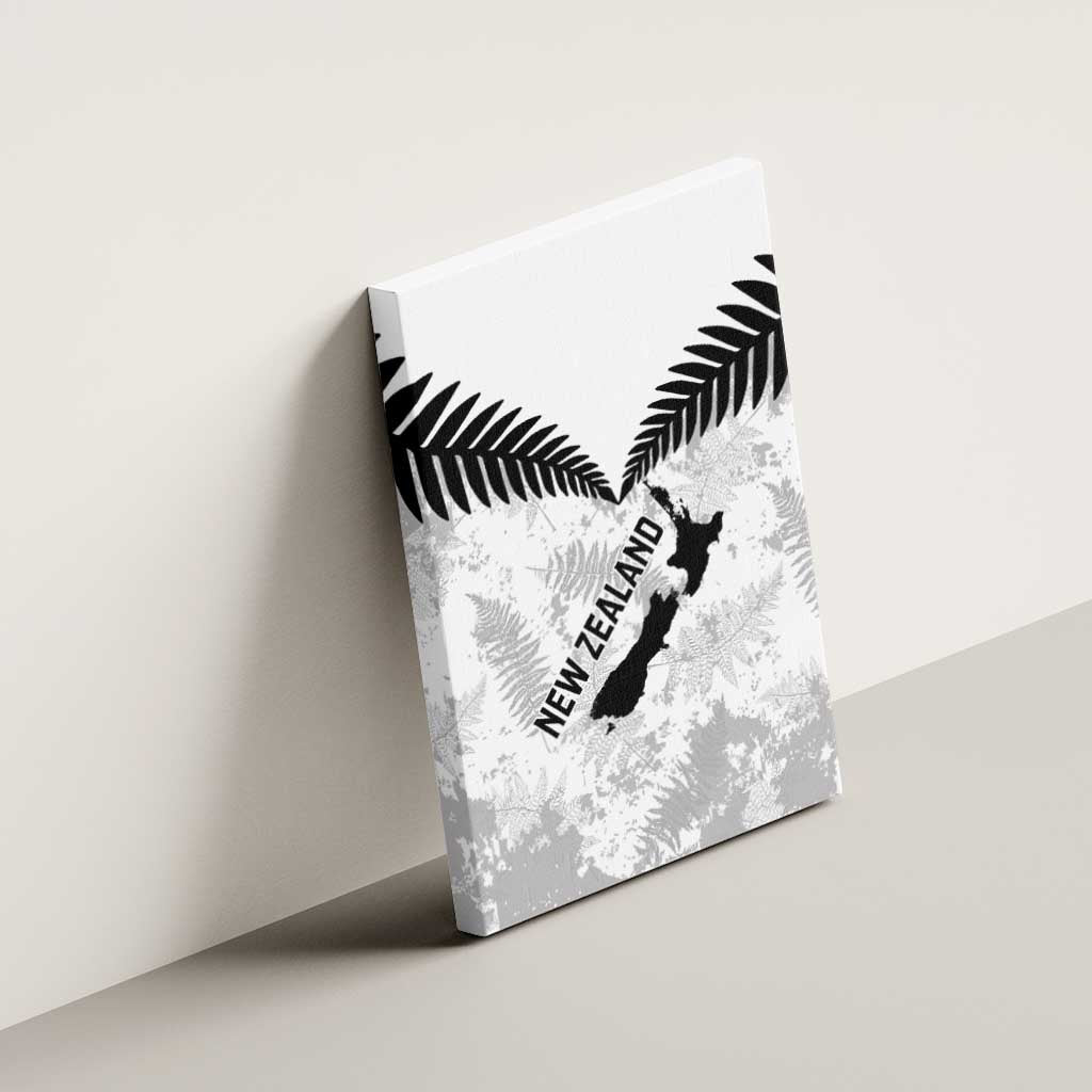 Custom New Zealand Silver Fern Football Canvas Wall Art Go Aotearoa Grunge White LT14 - Polynesian Pride