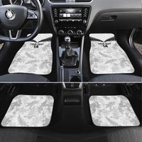 Custom New Zealand Silver Fern Football Car Mats Go Aotearoa Grunge White LT14 Set 4pcs White - Polynesian Pride
