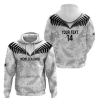 Custom New Zealand Silver Fern Football Hoodie Go Aotearoa Grunge White - Polynesian Pride