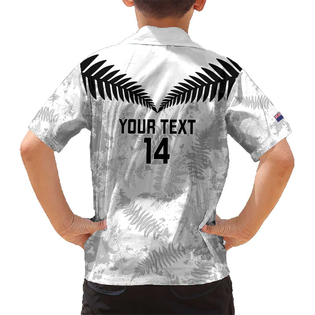 Custom New Zealand Silver Fern Football Kid Hawaiian Shirt Go Aotearoa Grunge White - Polynesian Pride