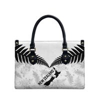 Custom New Zealand Silver Fern Football Leather Bag Go Aotearoa Grunge White - Polynesian Pride