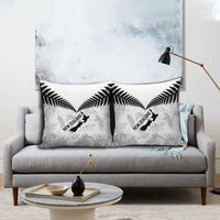 Custom New Zealand Silver Fern Football Pillow Cover Go Aotearoa Grunge White LT14 - Polynesian Pride
