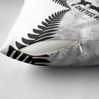 Custom New Zealand Silver Fern Football Pillow Cover Go Aotearoa Grunge White LT14 - Polynesian Pride