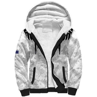 Custom New Zealand Silver Fern Football Sherpa Hoodie Go Aotearoa Grunge White LT14 Unisex White - Polynesian Pride