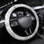 New Zealand Silver Fern Football Steering Wheel Cover Go Aotearoa Grunge White - Polynesian Pride