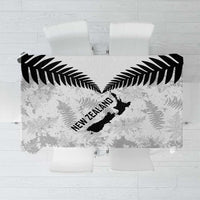 Custom New Zealand Silver Fern Football Tablecloth Go Aotearoa Grunge White LT14 White - Polynesian Pride