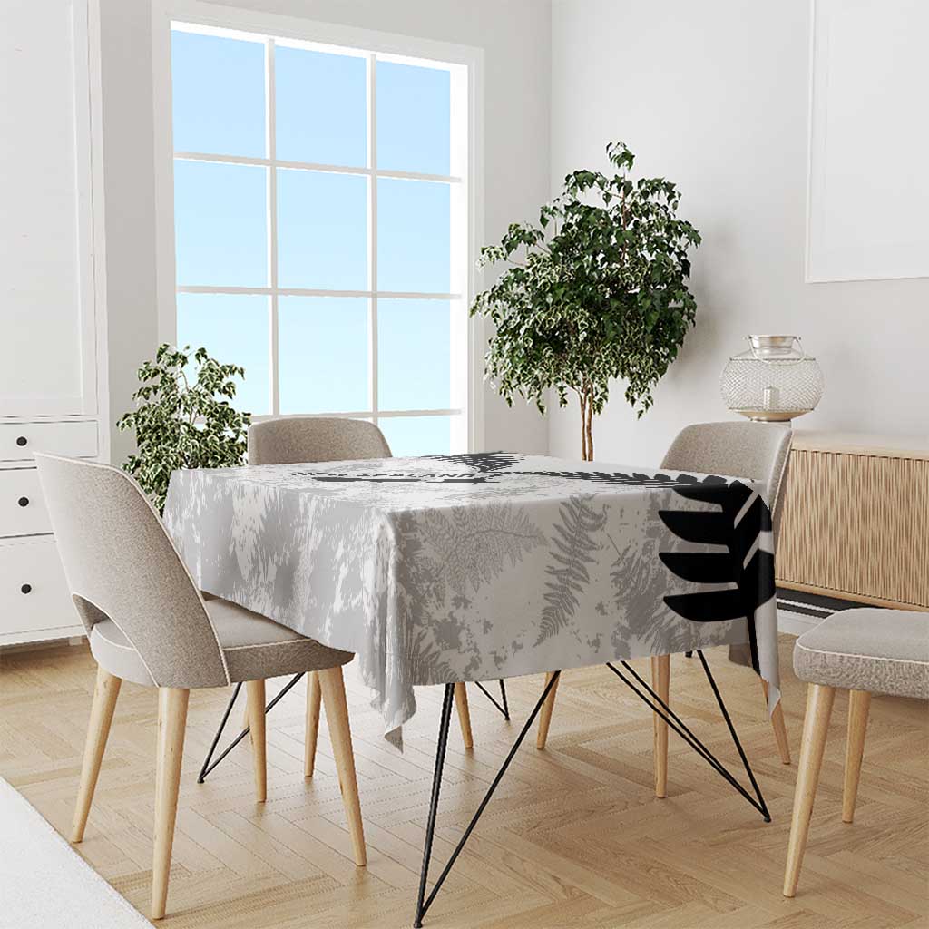 Custom New Zealand Silver Fern Football Tablecloth Go Aotearoa Grunge White LT14 - Polynesian Pride