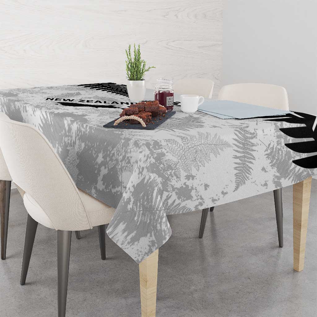 Custom New Zealand Silver Fern Football Tablecloth Go Aotearoa Grunge White LT14 - Polynesian Pride