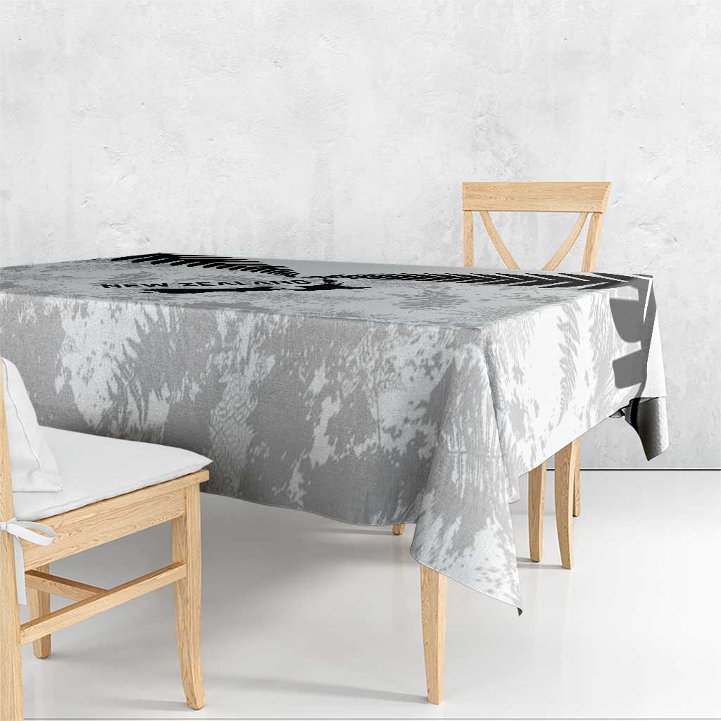 Custom New Zealand Silver Fern Football Tablecloth Go Aotearoa Grunge White LT14 - Polynesian Pride