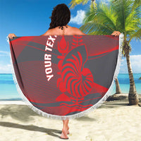 Custom New Caledonia Football Beach Blanket Allez Les Cagous Grey Version LT14 - Polynesian Pride