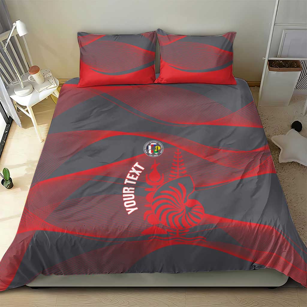Custom New Caledonia Football Bedding Set Allez Les Cagous Grey Version LT14 - Polynesian Pride