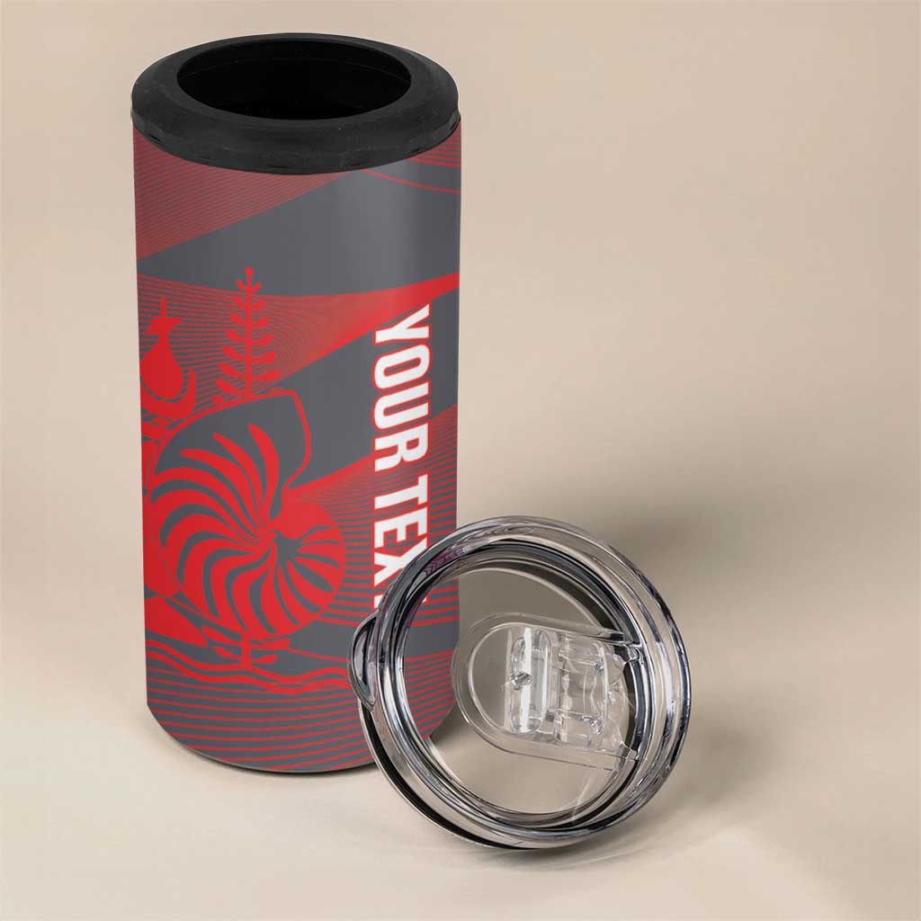 Custom New Caledonia Football 4 in 1 Can Cooler Tumbler Allez Les Cagous Grey Version - Polynesian Pride