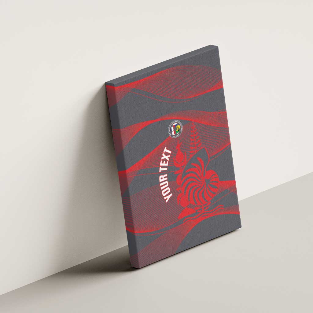 Custom New Caledonia Football Canvas Wall Art Allez Les Cagous Grey Version - Polynesian Pride
