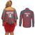 Custom New Caledonia Football Couples Matching Off Shoulder Short Dress and Long Sleeve Button Shirt Allez Les Cagous Grey Version - Polynesian Pride