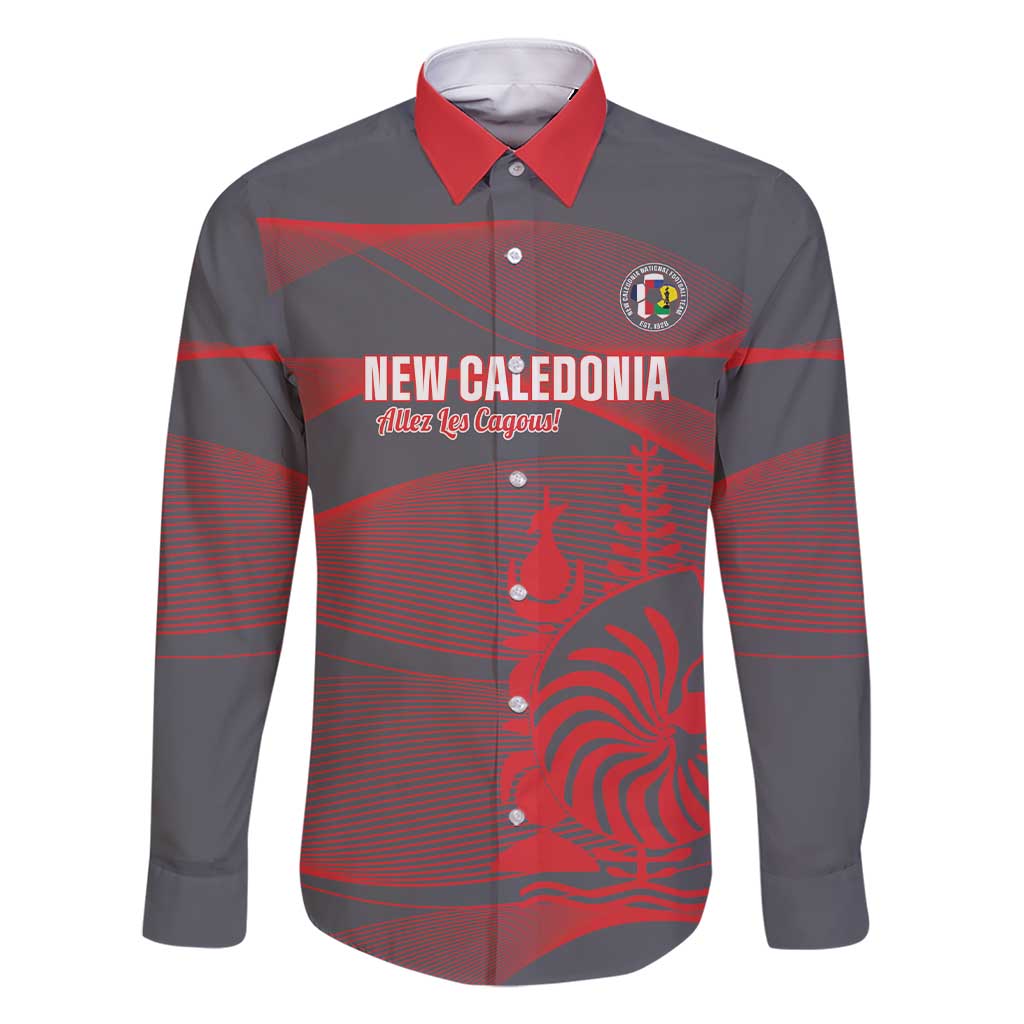 Custom New Caledonia Football Family Matching Short Sleeve Bodycon Dress and Hawaiian Shirt Allez Les Cagous Grey Version LT14 Dad's Shirt - Long Sleeve Grey - Polynesian Pride