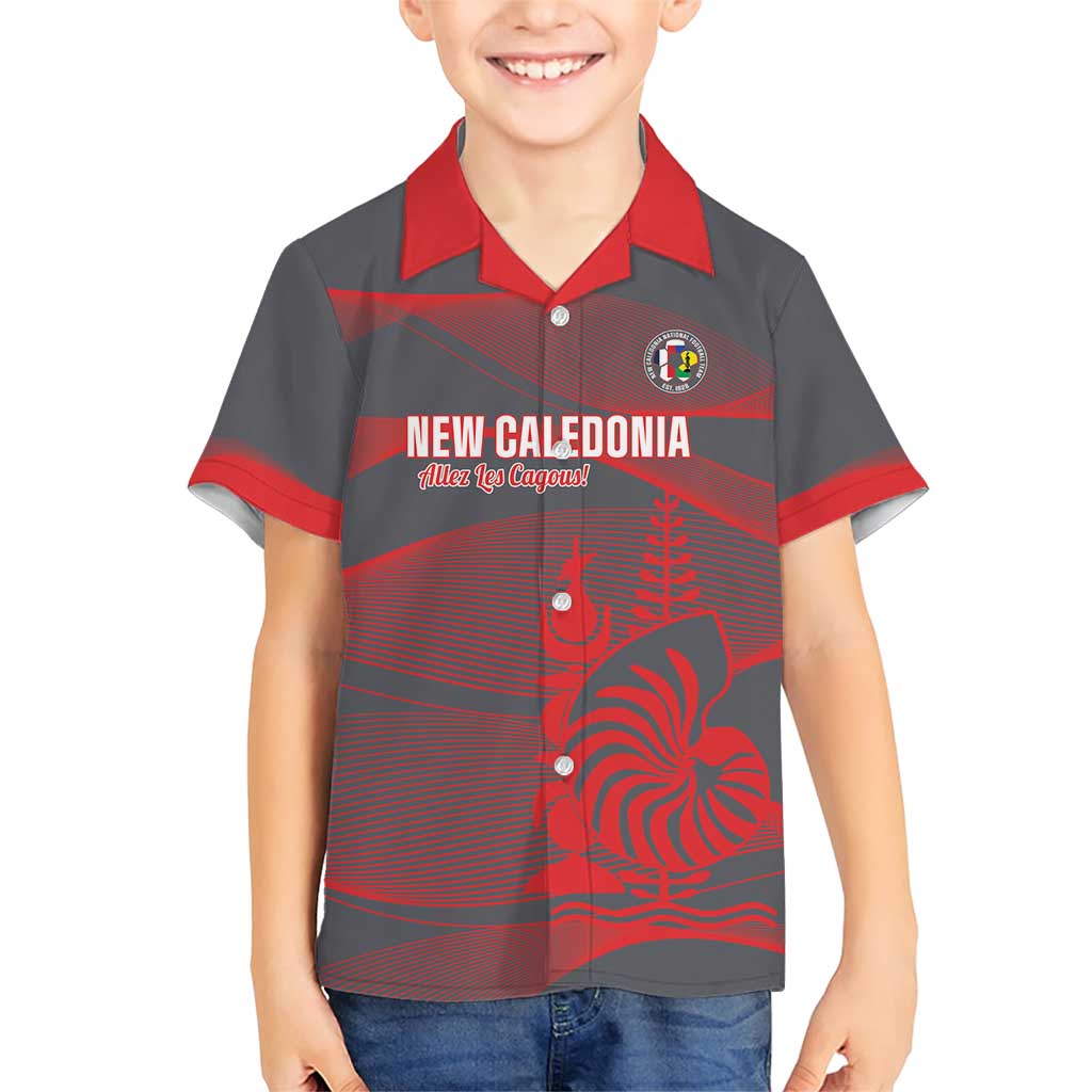 Custom New Caledonia Football Family Matching Short Sleeve Bodycon Dress and Hawaiian Shirt Allez Les Cagous Grey Version LT14 Son's Shirt Grey - Polynesian Pride