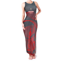 Custom New Caledonia Football Family Matching Tank Maxi Dress and Hawaiian Shirt Allez Les Cagous Grey Version LT14 Mom's Dress Grey - Polynesian Pride