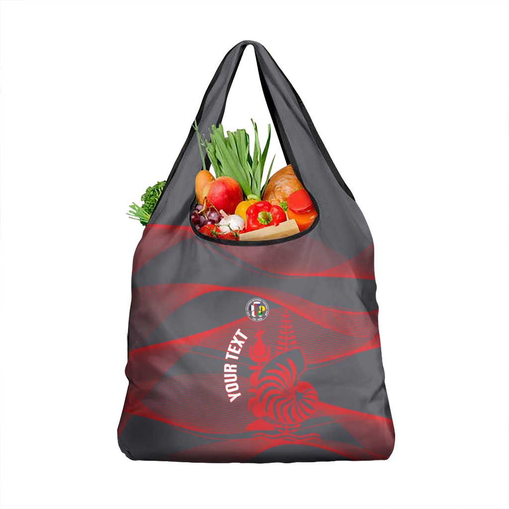 Custom New Caledonia Football Grocery Bag Allez Les Cagous Grey Version - Polynesian Pride