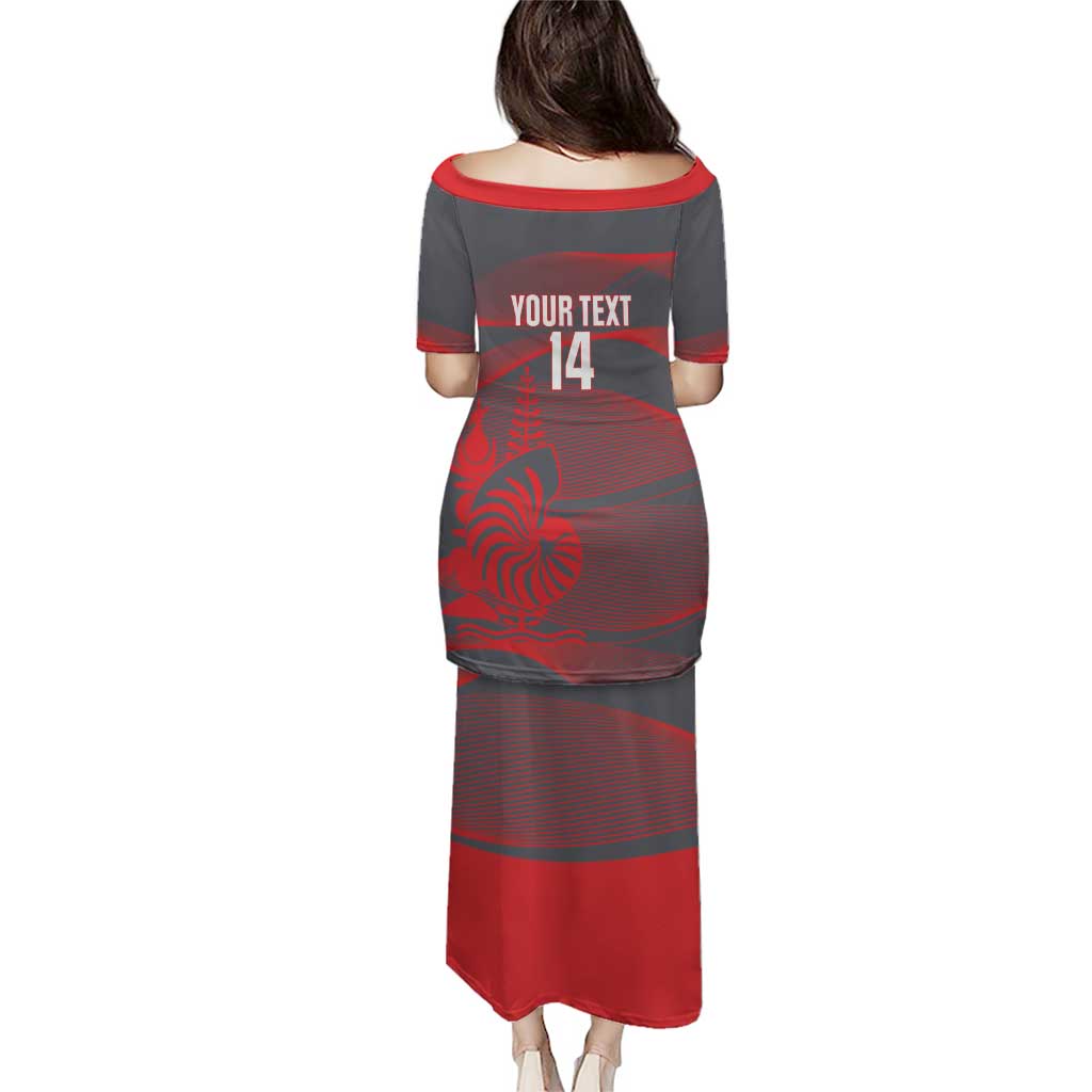Custom New Caledonia Football Puletasi Allez Les Cagous Grey Version LT14 - Polynesian Pride