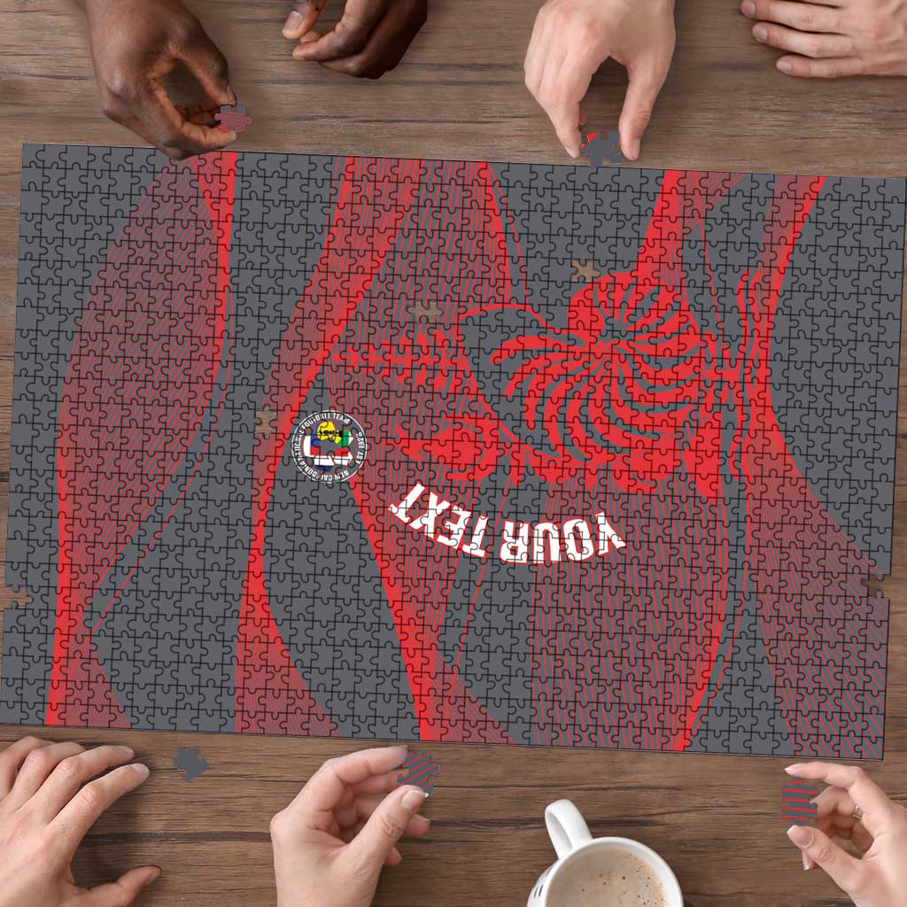 Custom New Caledonia Football Puzzle Allez Les Cagous Grey Version - Polynesian Pride