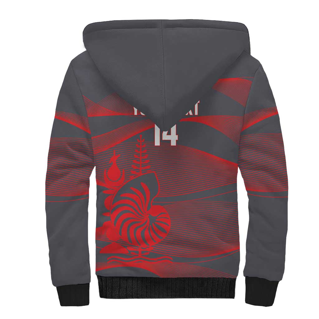 Custom New Caledonia Football Sherpa Hoodie Allez Les Cagous Grey Version LT14 - Polynesian Pride
