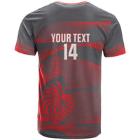 Custom New Caledonia Football T Shirt Allez Les Cagous Grey Version - Polynesian Pride
