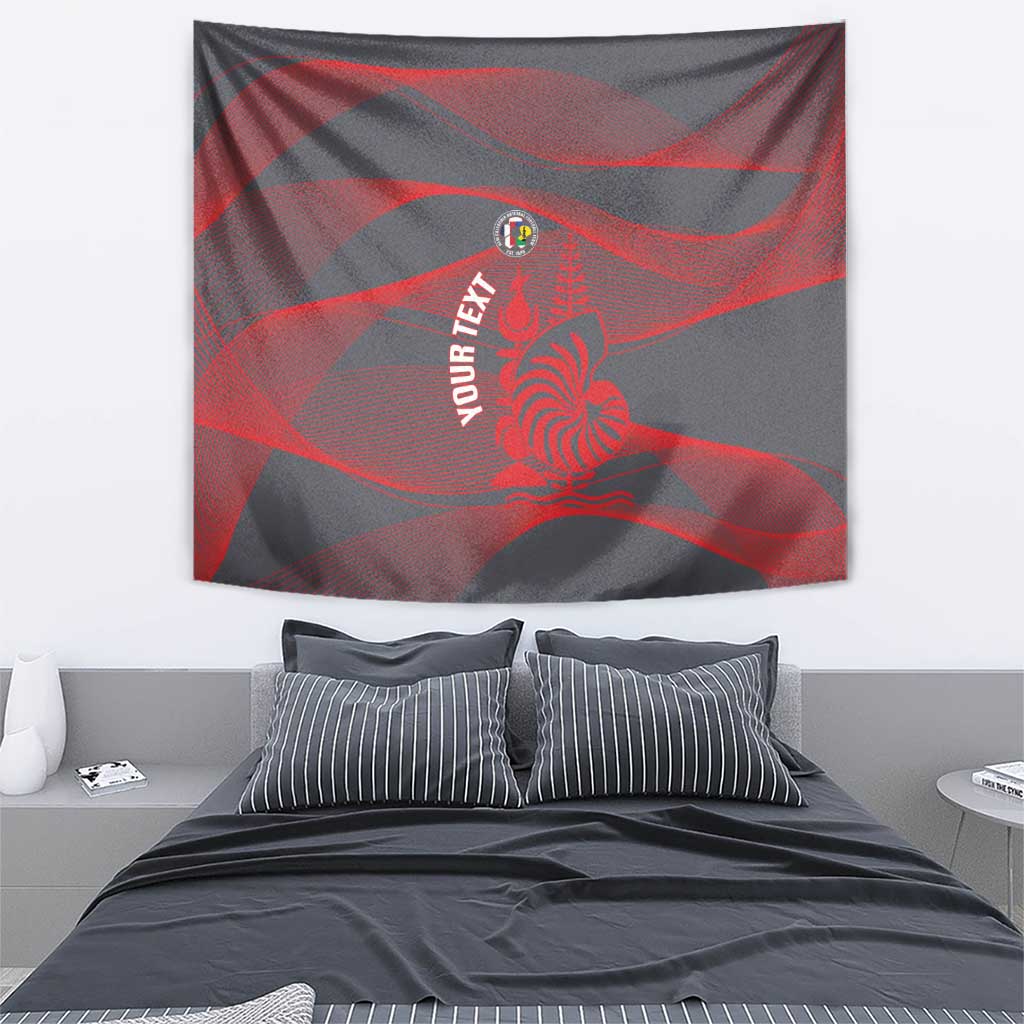Custom New Caledonia Football Tapestry Allez Les Cagous Grey Version LT14 - Polynesian Pride