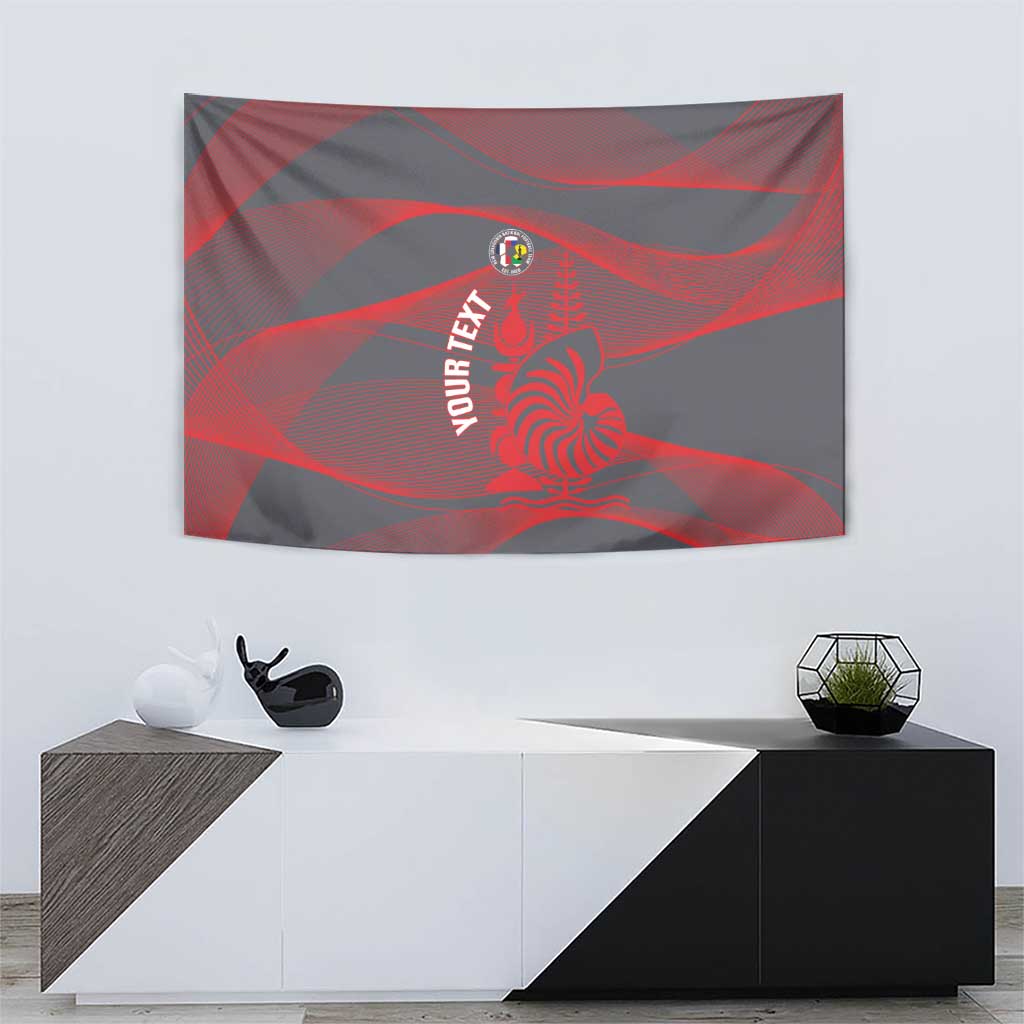 Custom New Caledonia Football Tapestry Allez Les Cagous Grey Version LT14 - Polynesian Pride