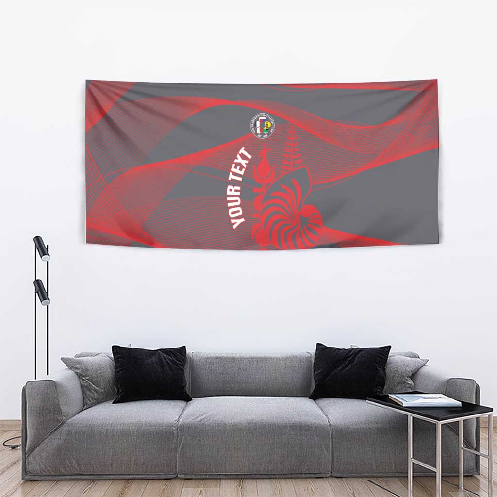 Custom New Caledonia Football Tapestry Allez Les Cagous Grey Version LT14 - Polynesian Pride