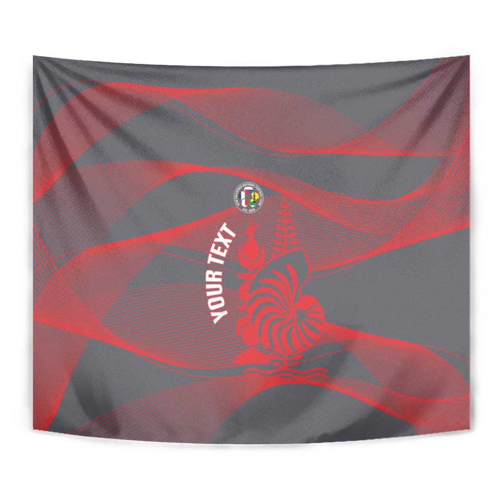 Custom New Caledonia Football Tapestry Allez Les Cagous Grey Version LT14 - Polynesian Pride