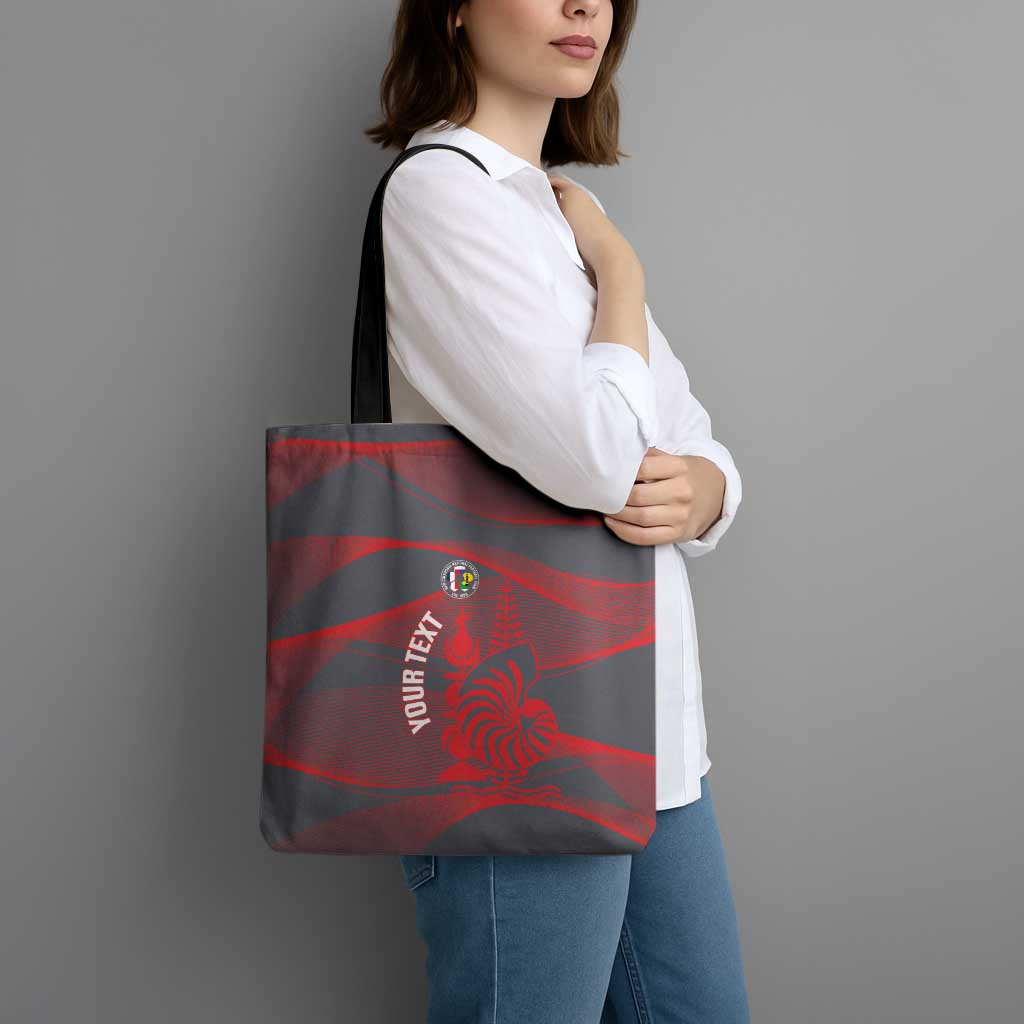 Custom New Caledonia Football Tote Bag Allez Les Cagous Grey Version - Polynesian Pride