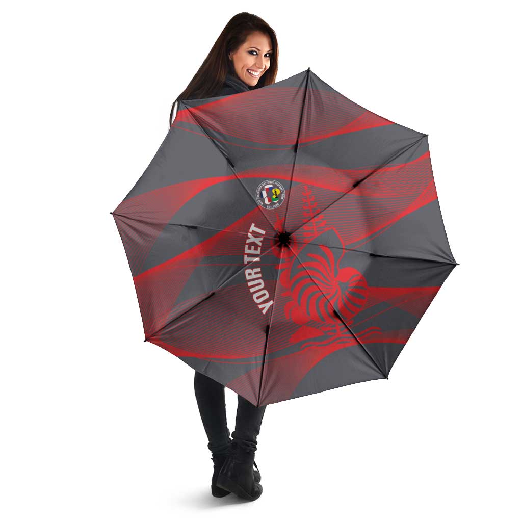 Custom New Caledonia Football Umbrella Allez Les Cagous Grey Version - Polynesian Pride