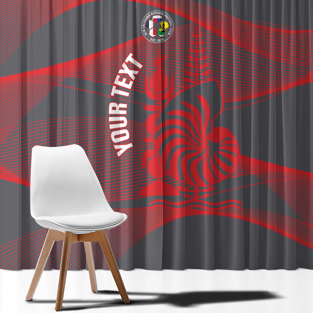 Custom New Caledonia Football Window Curtain Allez Les Cagous Grey Version - Polynesian Pride