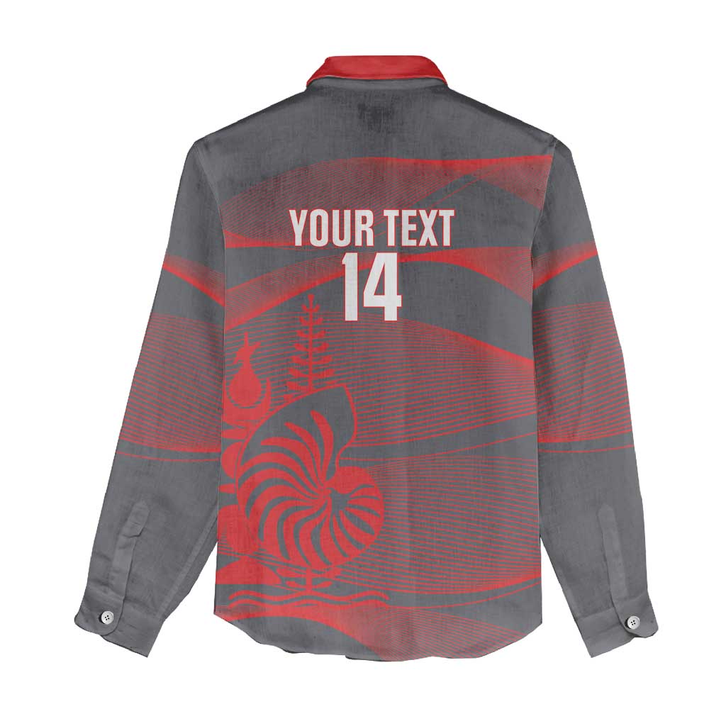 Custom New Caledonia Football Women Casual Shirt Allez Les Cagous Grey Version LT14 - Polynesian Pride