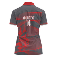 Custom New Caledonia Football Women Polo Shirt Allez Les Cagous Grey Version LT14 - Polynesian Pride
