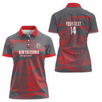 Custom New Caledonia Football Women Polo Shirt Allez Les Cagous Grey Version LT14 - Polynesian Pride